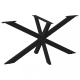 vidaXL Picior masă de sufragerie &icirc;n formă de păianjen, negru, 150x78x(72-73) cm, oțel 4013116