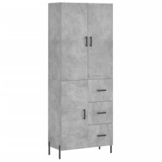 Dulap inalt, gri beton, 69,5x34x180, lemn compozit