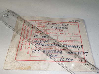 TIPIZAT VECHI -DOCUMENT DE TRANSPORT / ICS BIJUTERIA BUCURESTI foto