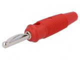 Mufă Banană 4mm Roșie 16A 60VDC Nichelat 1.5mm&sup2;, HIRSCHMANN