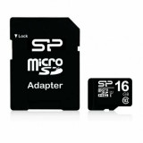 Card memorie micro SDHC cu adaptor 16GB SILICON POWER SP016GBSTH010V10SP, 16 GB