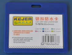 Suport Pp Water Proof Snap Type, Pentru Carduri, 85 X 55mm, Orizontal, 5 Buc/set, Kejea -bleumarin foto