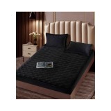 Cumpara ieftin Husa de Saltea Tip Topper cu Elastic + 2 Fete de Perna, Negru 140x200 - JOJ08