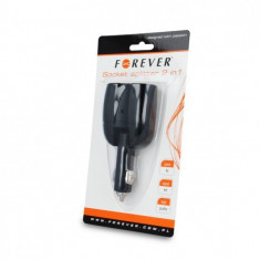 Forever adaptor (priza) auto 2 in 1 negru blister foto