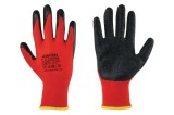 Manusi De Protectie Sirocco Rosii Din Poliester Acoperite Cu Latex Negru Poros, Marime 8( M)
