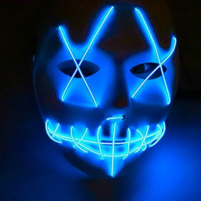 Masca horror purge luminoasa, 3 moduri iluminare, unisex, marime universala MultiMark GlobalProd foto