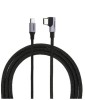 CABLU alimentare si date Ugreen, &quot;US255&quot;, Fast Charging Data Cable pt. smartphone, USB Type-C la USB Type-C 60W/3A Angled 90&Acirc;&deg;, braided, 2m, gri &quot;5012