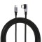 CABLU alimentare si date Ugreen, &quot;US255&quot;, Fast Charging Data Cable pt. smartphone, USB Type-C la USB Type-C 60W/3A Angled 90&Acirc;&deg;, braided, 1m, gri &quot;5012
