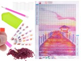 Pictura cu Diamante 5D Ponton 40x30 cm, Broderie Mozaic, Joc Creativ, Hola