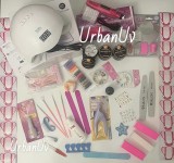 PILA+++CADOU-Kit URBANUV unghii false-Set manichiura gel uv,FREZA-LAMPA USB