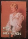 BC120, BURKINA FASO 1997, timbru Lady Diana, Nestampilat
