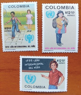 COLUMBIA -&amp;#039;&amp;#039;ANUL COPILULUI-1979&amp;#039;&amp;#039;-SET 3VAL-MNH-Nestampilate foto