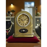 Ceas auriu metalizat de birou cu pendul 31 cm