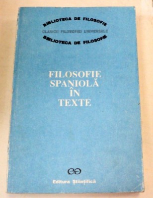 FILOSOFIE SPANIOLA IN TEXTE 1991 foto