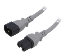 Cablu de alimentare IEC C14 la C15, 3m, gri
