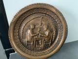 Imensă aplică de perete din cupru veche ,,2 Bețivi&rdquo;,basorelief,de colecție/decor