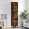 VidaXL Dulap &icirc;nalt, stejar fumuriu, 34,5x34x180 cm, lemn prelucrat