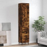 Cumpara ieftin Dulap &icirc;nalt, stejar fumuriu, 34,5x34x180 cm, lemn prelucrat