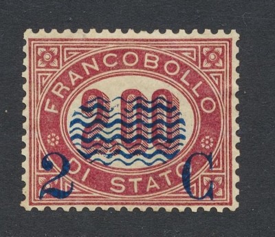 Italy 1878 Overprint 2C on 2L Mi.34 MNG AM.433 foto