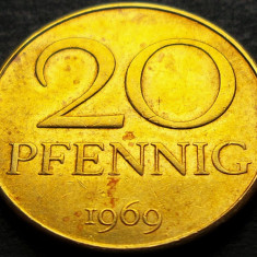Moneda 20 PFENNIG - RD GERMANA, anul 1969 *cod 4492