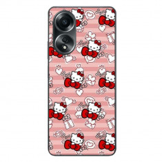 Husa compatibila cu Oppo A58 4G Silicon Gel Tpu Model Hello Kitty Roz Pattern