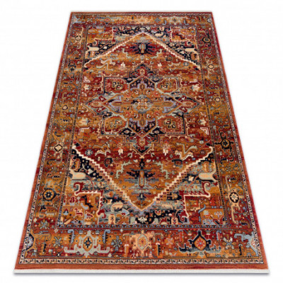 Covor L&amp;acirc;nă KESHAN franjuri, Ornament oriental 2886/53588 vin roșu, 300x380 cm foto