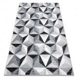 Covor ARGENT - W6096 triunghiuri gri / negru, 240x330 cm, Dreptunghi, Polipropilena