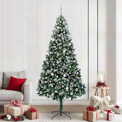 vidaXL Brad de Crăciun artificial Verde 240 cm PVC și Oțel și Plastic 3396284 foto
