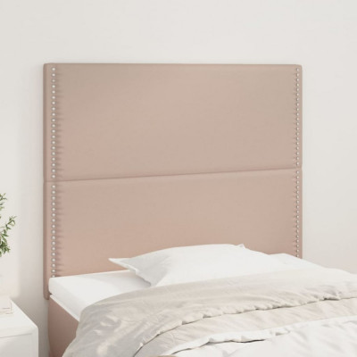 vidaXL Tăblii de pat 2 buc, cappuccino 100x5x78/88 cm piele ecologică 3116281 foto