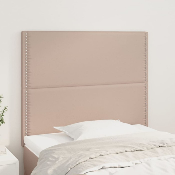 vidaXL Tăblii de pat 2 buc, cappuccino 100x5x78/88 cm piele ecologică 3116281