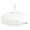 vidaXL Suport Umbrelă Ratan Alb 20L, Bază Stabilă Plastic, Rezistent Intemperii, Diametru 19-33mm