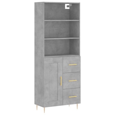 Dulap inalt, gri beton, 69,5x34x180, lemn compozit foto