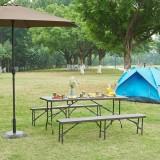 Masa pliabila camping Lillestr&oslash;m 180x75x72cm maro inchis [en.casa] HausGarden Leisure