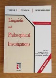 Linguistic and philosophical investigations, volumul 5, nr. 1, 2006