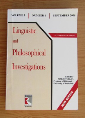 Linguistic and philosophical investigations, volumul 5, nr. 1, 2006 foto