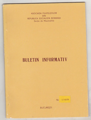 bnk fil AFR - sectia maximafilie - buletin informativ 1/1979 foto