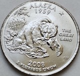 Moneda 25 Cents SUA Alaska 2008 P, UNC, Quarter American States