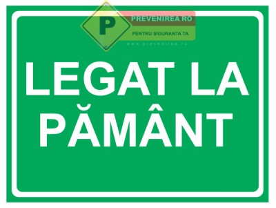 Indicator verde legat la pamant foto