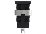 Conector banană 4mm soclu 25A 1kV negru nichelat