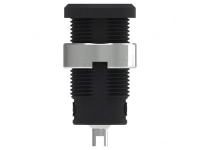 Conector banană 4mm soclu 25A 1kV negru nichelat foto