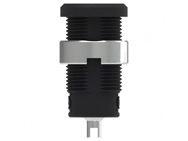 Conector banană 4mm soclu 25A 1kV negru nichelat
