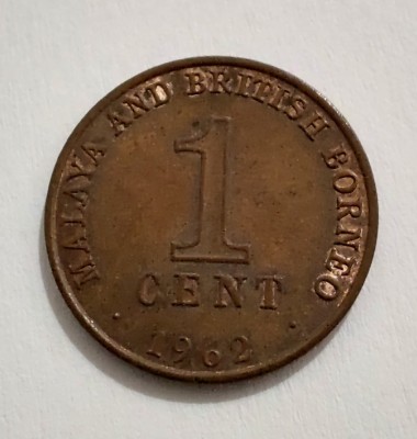 Malaya &amp;amp; Borneo - 1 Cent 1962 foto