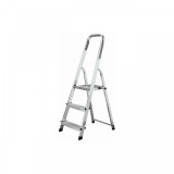 Scara dubla cu trepte pe o parte din aluminiu, Krause, Corda, 2.55m inaltime lucru, 3 trepte, pliabila