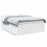 Cadru de pat, alb ,135x190 cm, lemn prelucrat GartenMobel Dekor, vidaXL