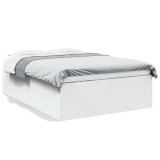 VidaXL Cadru de pat, alb, 120x200 cm, lemn prelucrat