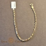 Cumpara ieftin Bratara Qubo unisex placata cu aur 18K, model nou cu zale mari cubice, 18 cm