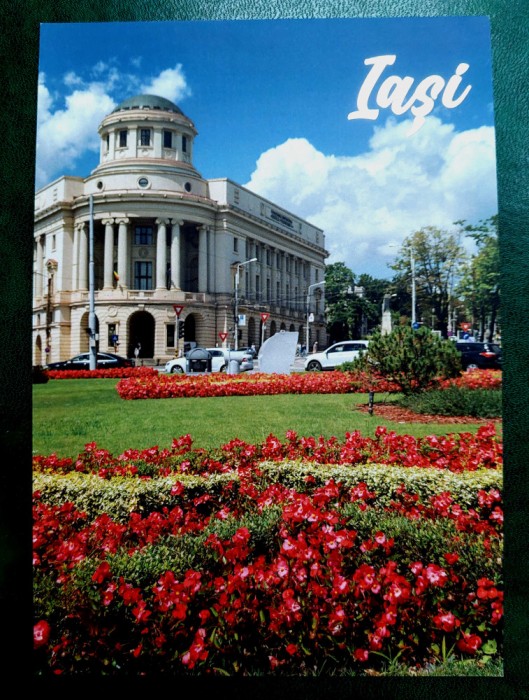 ✅RO carte postala Iasi - folio aur &quot; Biblioteca Centrala Universitara &quot;Mihai Eminescu&quot; &quot; , noua , necirculata