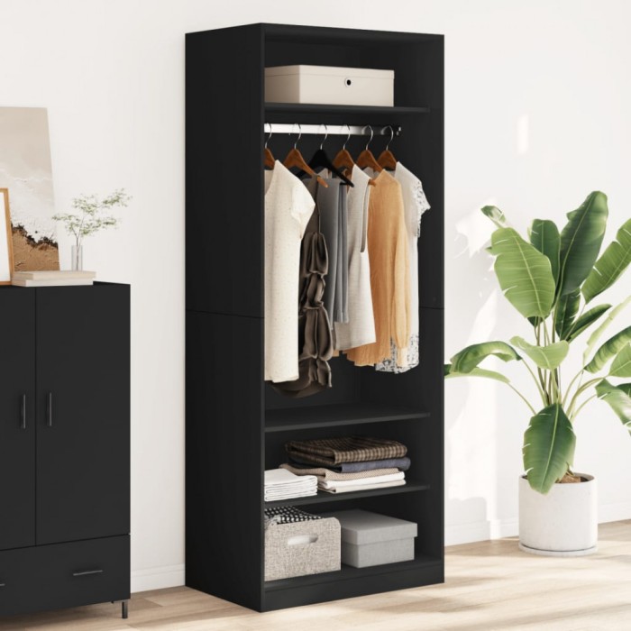 Gossi sifonier, negru, 80x50x200 cm, lemn prelucrat