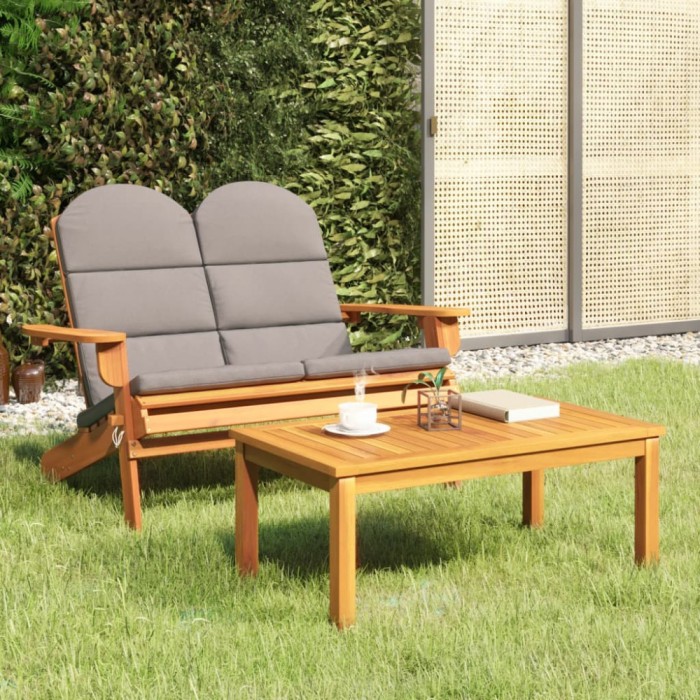 Set mobilier de grădină Adirondack, 2 piese, lemn masiv acacia