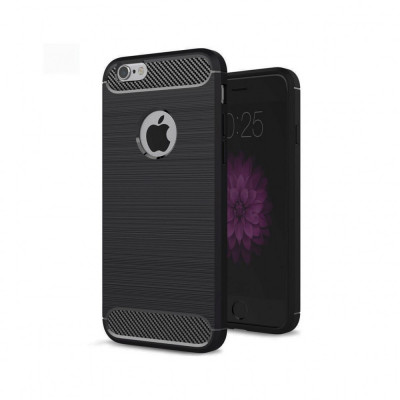 Husa Compatibila cu Apple iPhone 6 / 6s Techsuit Carbon Silicone Negru foto